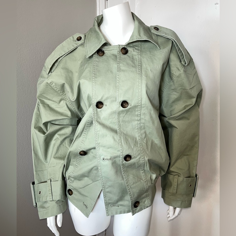NWT KBB by KAHLANA Women's 'The Cropped Trench' - Tan S - Picture 5 of 11